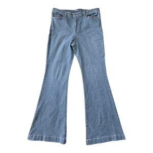 Scoop High Rise Flare Jeans Womens Sz 16 Blue Wide Leg Denim 36x30